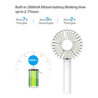 Mini ventilateur portable coloré à 3 vitesses, rechargeable par USB, pour voyage, à main ou sur table, marque privée
