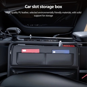 Y-0201 PU cuir voiture Auto Console côté siège de voiture crevasse boîte de rangement fente Gap Filler avec porte-bouteille - Product Image 3
