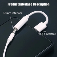 Adaptor USB Tipe C ke 3.5mm untuk Earphone, Kabel Audio USB-C untuk iPhone 15 15Pro MAX, untuk Samsung Galaxy, Huawei, Xiaomi