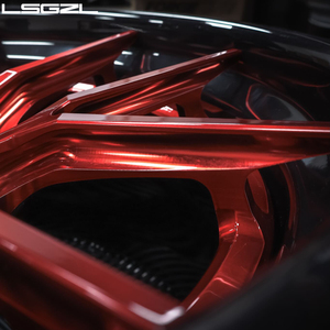 LSGZL Jantes forgées personnalisées 2 pièces 17 18 19 20 pouces à rayons rouges et lèvre noire 5x120 5x114.3 pour voitures de luxe Lexus BMW Audi Cadillac - Product Image 4