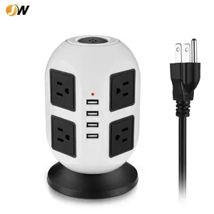 Long Extension Cord with Multiple Outlets 8 AC Outlets with 4 USB Ports Charging Station Tower Power Strip for Home Office