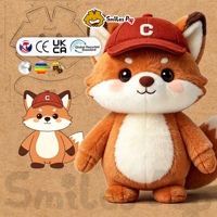 Boneka Rubah Kustom Dengan Topi Bisbol |   Kain Aman dan Tidak Beracun |   Bersertifikat CE & UKCA |   Maskot Merek yang Dapat Disesuaikan, Boneka Rubah