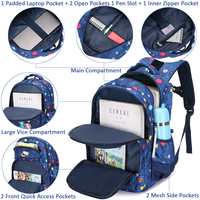 Ensemble de Sac à Dos Décontracté Léger Imperméable et Durable pour Garçons avec Motif Dessin Animé