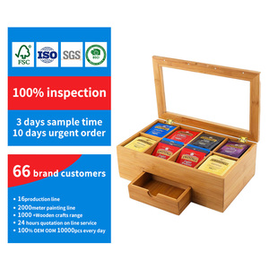 Wooden Box For Tea Bamboo Tea Box With Drawer Wooden Tea Chest Wooden Tea Storage Box Organizer For Home And Kitchen
