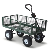 Chariot de jardin pliable à quatre roues en acier inoxydable QIDI OEM avec plateforme pour outils – Fournisseur d'usine