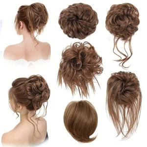 5 pièces désordre <span class=keywords><strong>chignon</strong></span> chouchous ébouriffé Updo <span class=keywords><strong>postiche</strong></span> <span class=keywords><strong>pour</strong></span> les femmes queue de cheval courte synthétique <span class=keywords><strong>cheveux</strong></span> <span class=keywords><strong>chignon</strong></span> Extensions élastique élastique - Product Image 1