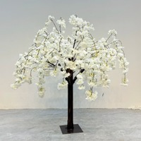 Arbre de cerisier artificiel en plastique rose, résistant aux UV, durable, écologique, léger, taille personnalisable, pour extérieur
