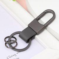 Porte-clés en cuir rétro de luxe authentique en gros, logo de marque personnalisé, écologique et durable