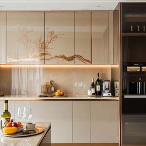 Gabinete de cocina lacado moderno de alto brillo personalizado - Product Image 4