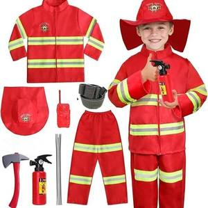 Costume de <span class=keywords><strong>pompier</strong></span> rouge pour enfants, expérience professionnelle, <span class=keywords><strong>sport</strong></span>, jeu de rôle, exercice de lutte contre l'incendie, ensemble de costumes de jeu - Product Image 5