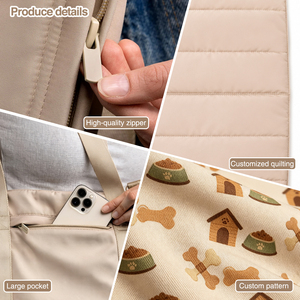 Sac de transport 2-en-1 pour animaux de compagnie, <span class=keywords><strong>lit</strong></span> de voyage pliable <span class=keywords><strong>et</strong></span> portable pour chien, tapis de <span class=keywords><strong>camping</strong></span> imperméable en Oxford avec poche zippée, personnalisable pour la randonnée, la plage <span class=keywords><strong>et</strong></span> la voiture - Product Image 4