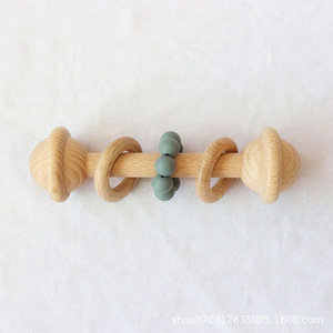 Juguete de peluche más vendido, sonajero de mano, mordedor de madera masticable para bebé con cuentas de silicona, mordedor de roedores - Product Image 4