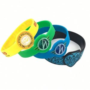 Bracelet en silicone personnalisé pas cher avec logo rond promotionnel, bracelet de montre en silicone sur mesure - Product Image 1