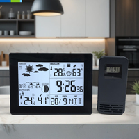 Horloge intelligente de Station météo avec Signal DCF Compteur d'humidité de la température/Bureau extérieur mural Utilisation de bureau
