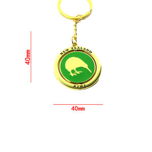 Venta directa Artesanía de metal Llavero fino personalizado de Nueva Zelanda Llavero colgante giratorio chapado en oro Fabricante de llaveros vintage de moda - Product Image 5