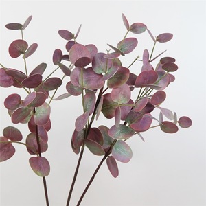 Feuilles d'eucalyptus artificielles 30cm-100cm vertes et violettes pour arrangements floraux, décorations de mariage et de bureau - Product Image 5