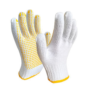 Guantes de Trabajo SunnyHope de 21 cm, Calibre 13, de Algodón con Puntos de PVC, Azules, de Doble Cara con Puntos - Product Image 3