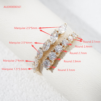 Bague demi-éternité pour femme Starsgem, bijoux fins, tailles assorties, dégradé, diamant synthétique, or massif 10K, diamant cultivé en laboratoire