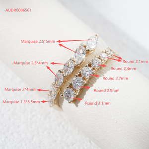 Anillo de Diamantes Starsgem, Joyería Fina, Anillos de Banda de Diamantes Sintéticos de Tamaño Mixto y Degradado, Anillo de Diamante Cultivado en Laboratorio de Oro de 10K - Product Image 3