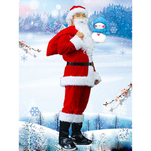 Costume de Père Noël rouge pour homme adulte en fibre de polyester, tenue de performance pour fête - Product Image 4