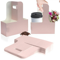 Portavasos de cartón desechables personalizados al por mayor con asa para llevar, ideales para café, bodas y fiestas