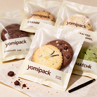 Emballages alimentaires flexibles personnalisés transparents à trois côtés thermosoudés pour biscuits, sachets individuels pour biscuits avec logo