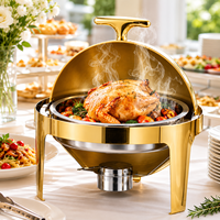 Ensemble de chauffe-plats pour buffet, usage commercial et domestique, en acier inoxydable, chauffage au gaz, facile à nettoyer, équipement de restauration