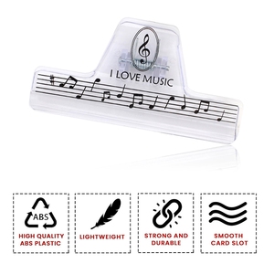 Clips transparentes de PC al por mayor para partituras, con diseño de clave de sol y piano, sujetadores de páginas de música para el aprendizaje del piano - Product Image 3