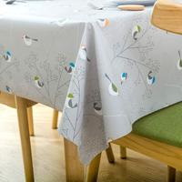 Nappe en vinyle robuste pour table à manger de cuisine Nappe en PVC lavable pour table rectangulaire (54 ''x 72'', design oiseau)