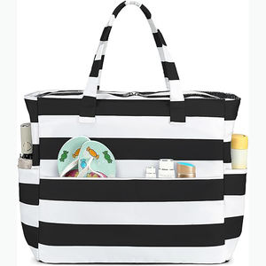 Sac de plage grande capacité, style décontracté, matériau imperméable, durable et élégant, idéal pour les cadeaux d'été et le shopping. - Product Image 1