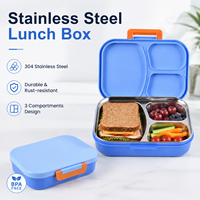 Boîte à lunch pour enfants Aohea sans BPA avec couvercle en PP, grande capacité, 3 compartiments, étanche, pour les étudiants