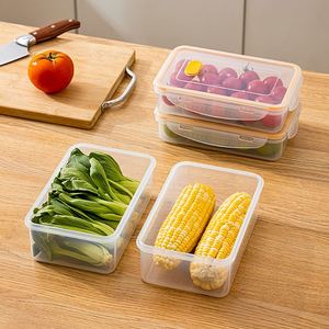 Oem Modern Portable Plastic Storage Box With Handle Crisper Sets for <b>Kitchen</b> Use Fruit Container for Picnics and Travel - Product Image 6