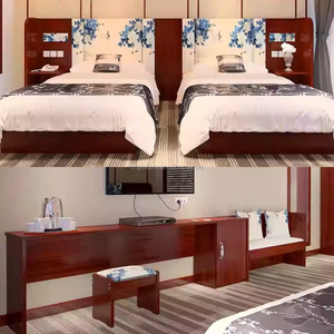 Muebles de Dormitorio de Hotel de 3 Estrellas Personalizados y Económicos, Juego Completo para Habitación Doble con Mesitas de Noche, Cabecera, Mueble para TV, Estantes y Armario - Product Image 5