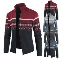 Maßgefertigter Acryl-Baumwoll-Jacquard-Strickpullover mit Halbem Reißverschluss für Europa und Amerika, Weihnachtspullover für Herren
