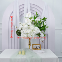Arrangement floral de table de mariage 50cm 60cm 70cm 80cm, grande composition florale artificielle en roses, centre de table, boule de fleurs artificielle ivoire blanc bordeaux