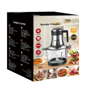 Picadora de carne eléctrica de 3L, 110V, de acero inoxidable, procesador de alimentos multifuncional con picadora de ajo para uso en la cocina. - Product Image 3