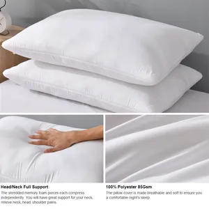 Almohada de espuma viscoelástica triturada Yatone 2 en 1 ropa de cama almohada de calidad de Hotel