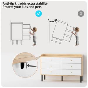 Nordic Simple Big Melamine Nightstand Golden <strong>Thin</strong> 6 Tier Bedroom Assembly <strong>Chest</strong> <strong>of</strong> <strong>Drawer</strong> for Kid With Black Stainless Steel Leg - Product Image 3