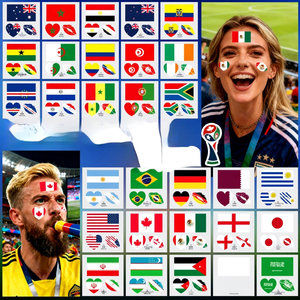 Pegatinas de Tatuaje Impermeables con Impresión por Transferencia de Agua, Bandera Nacional de Estados Unidos, Canadá y México 2026, para Aficionados al Fútbol - Product Image 1