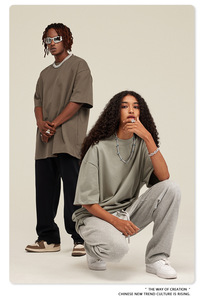 T-shirts de luxe 425 GSM OEM 100 % coton, unis, écologiques, respirants, coupe oversize, style streetwear, qualité supérieure, succès commercial - Product Image 2