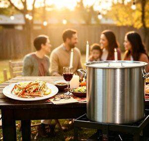 Kit <span class=keywords><strong>para</strong></span> cocinar mariscos al aire libre de 100 QT con colador, olla y cesta <span class=keywords><strong>para</strong></span> cocinar mariscos con quemador de propano de 110 000 BTU y regulador de 10 PSI - Product Image 4