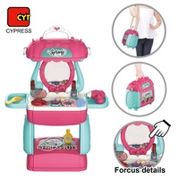 Jouets de maquillage |   Sac à dos portable pour enfants, table à langer, jouet miroir cosmétique, coiffeuse, jouet table à maquillage