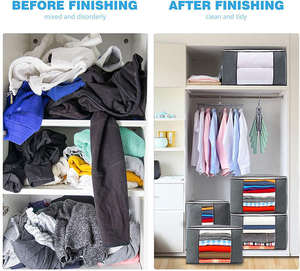 Extra Capacity Clothes <b>Storage</b> <b>Bag</b> Organizer <b>clear</b> Window Foldable Quilt <b>Storage</b> <b>Bag</b> Clothing <b>Storage</b> Box with Zipper - Product Image 3