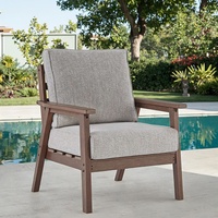 Combinaison de chaise longue et canapé en HDPE à effet bois pour l'extérieur, idéale pour patio, jardin, hôtel - Mobilier en HDPE
