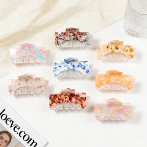 Pince à cheveux coréenne multicolore personnalisable avec logo, pour chignon, pince requin creuse et incurvée, accessoire capillaire pour femme - Product Image 2