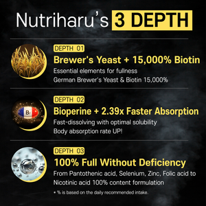 Le plus vendu : Nutriharu Premium Levure de Bière Biotine, Extrait Naturel de Levure, Biotine 10000 pour Soin Quotidien Cheveux, Ongles et Peau - Product Image 4