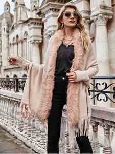 Suéter Cárdigan de Moda para Mujer, Otoño Invierno, Nuevo, con <span class=keywords><strong>Cuello</strong></span> de Piel, Chal, Chaqueta, Abrigo - Product Image 5
