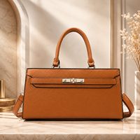 Sac à main de luxe en cuir PU de créateur avec fermoir doré et texture grainée, OEM ODM, vente en gros mondiale personnalisée, MOQ 20