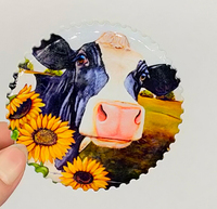 Aimants de réfrigérateur en céramique à motif de vache de dessin animé 7,5x7,5 cm, écologiques, magnétiques souples, production en usine, vente en gros
