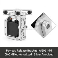 Support de mécanisme de délivrance de charge utile pour drone en aluminium CNC, système de largage actionné par servo, livraison par drone commercial, pièces personnalisées OEM